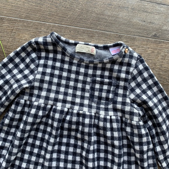 Zara BabyGirl Navy Blue & White Plaid Dress - Picture 3 of 8